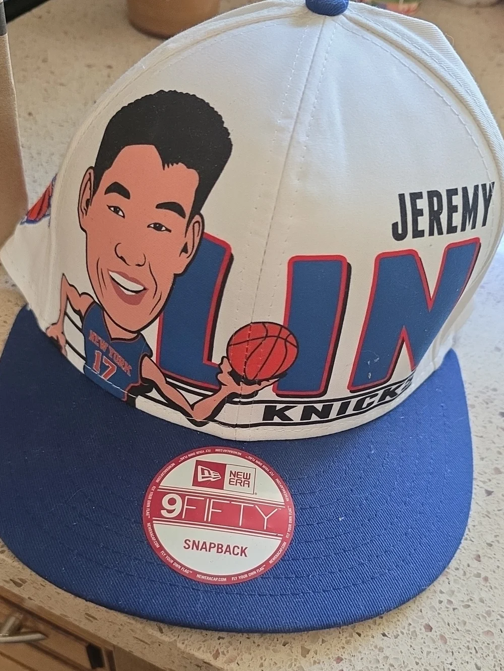 Linsanity Era New Era Kids White and Blue Jeremy Lin Knicks Cartoon Snapback Hat